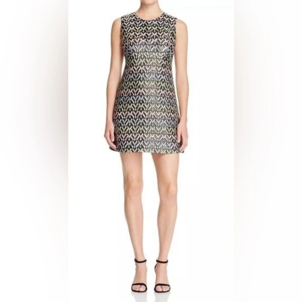 MILLY Chevron Brocade Mini Dress. Size 14.